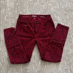 DL 1961 Vibrant Red Animal Print Jeans